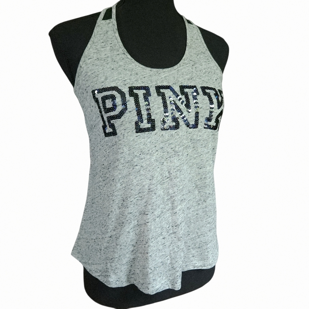 2010s Victoria's Secret Pink Mcbling Tank Top Sz XS - Picture 2 of 7